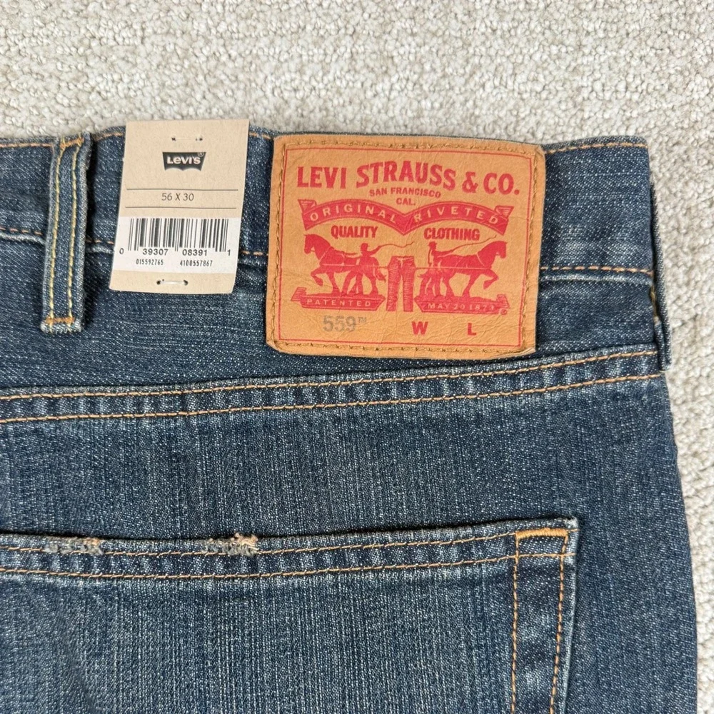 NEW Levi's 559 Mens 56x30 Relaxed Straight Leg Denim Blue Jeans
